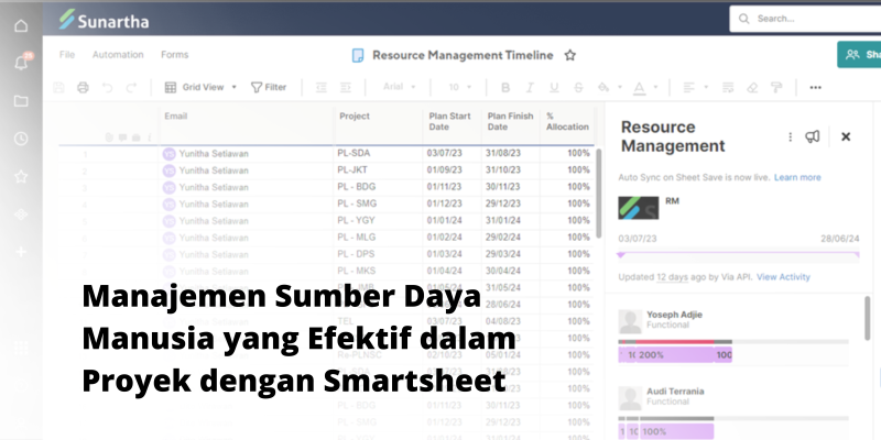 Manajemen Sumber Daya Manusia yang Efektif dalam Proyek dengan Smartsheet